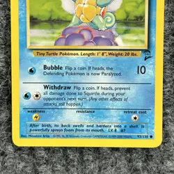 Vintage Pokemon Base Set 2 Squirtle 93/130 Common Near Mint - Image 4