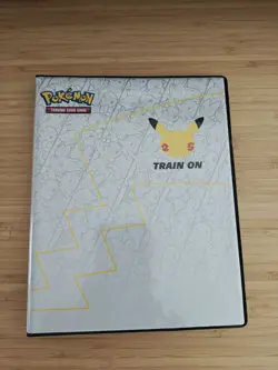 Pokemon 25th Anniversary Train On Lot of 3 Jumbo Cards in Binder - Image 1