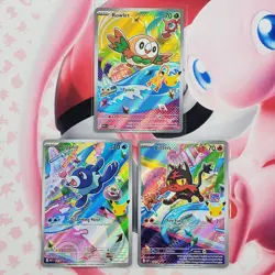 Rowlett 043 + Litten 044 + Popplio 045 - First Partner Pokemon Cards - #L602 - Image 1