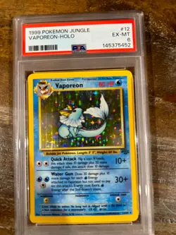 POKEMON 1999 Jungle VAPOREON Holo #12 PSA 6 RARE - Image 1