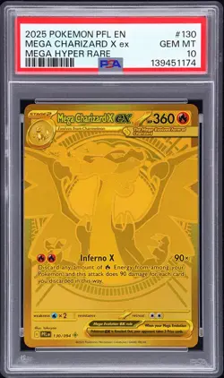 2025 POKEMON PFL EN-PHANTASMAL FLAMES MEGA HYPER RARE MEGA CHARIZARD X EX PSA 10 - Image 2