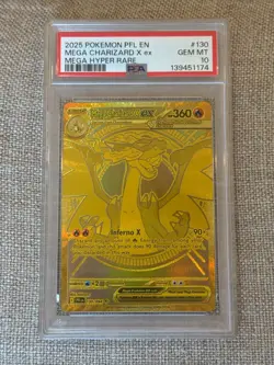 2025 POKEMON PFL EN-PHANTASMAL FLAMES MEGA HYPER RARE MEGA CHARIZARD X EX PSA 10 - Image 5
