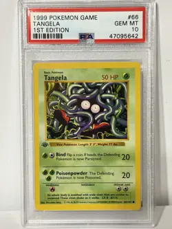 Pokemon PSA 10 shadowless 1st Edition Tangela 66/102 - Image 1