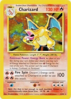 Pokemon TCG - Charizard - 4/102 - Holo Rare - Base Set Unlimited [Moderate Play] - Image 1