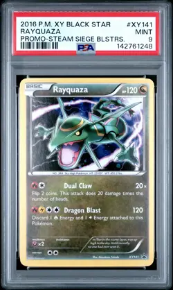 2016 POKEMON XY BLACK STAR PROMO STEAM SIEGE BLISTERS #XY141 RAYQUAZA PSA 9 - Image 1