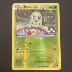 Chikorita (Pokemon League Stamp) Reverse Foil Pokemon XY Breakpoint #1 - Image 1