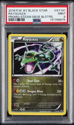 2016 POKEMON XY BLACK STAR PROMO STEAM SIEGE BLISTERS #XY141 RAYQUAZA PSA 9 - Image 1
