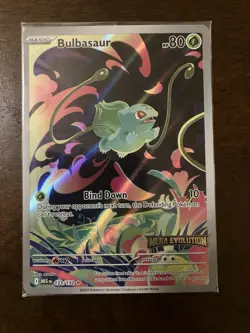 Pokemon TCG Mega Evolution Bulbasaur #133/132 Stamped Promo NM - Image 1