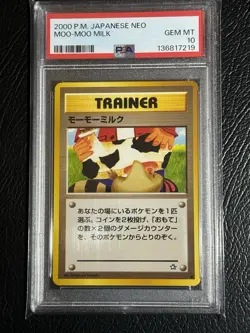 2000 Pokemon BANNED ART Neo Genesis MOO MOO MILK Japanese PSA 10 GEM MINT!!! - Image 1