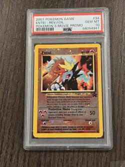 Pokemon Entei Movie 3 Reverse Holo Promo #34 PSA 10 Gem Mint - Image 1