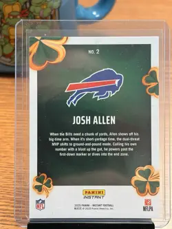 Josh Allen 2025 Panini Instant Lucky Clover Coins SP - Image 2