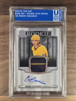 2024-25 Upper Deck The Cup Rookie Patch Auto Fedor Svechkov /249 Predators #183 - Image 3