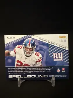 Panini Donruss Elite 2019 Spellbound Saquon Barkley #SP-38 Red 47/99 Giants - Image 2