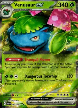 Pokemon Stage 2 Venusaur ex 001/142 Stellar Crown Double Rare Holo 24 Trade Card - Image 1