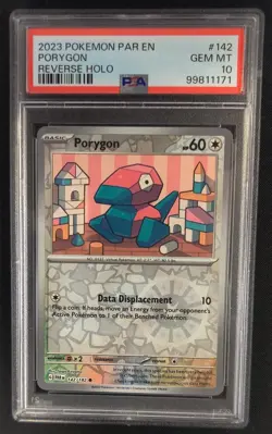 PSA 10 GEM MINT Porygon 142/182 Reverse Holo Paradox Rift Pokemon Graded Card - Image 1