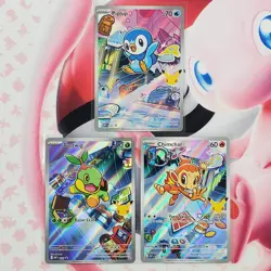Piplup 042 + Chimchar 041 + Turtwig 040 - First Partner Pokemon Cards - #L603 - Image 1