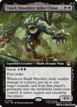 Shark Shredder, Killer Clone (Extended Art) [TMT - 268] - NM [Foil] TCG MTG - Image 1