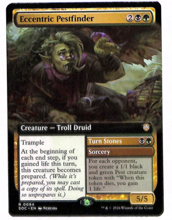 MTG Eccentric Pestfinder EXTENDED ART Non-Foil NM Secrets of Strixhaven SOC #009 - Image 1
