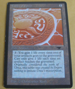 MTG - Tablet of Epityr - Antiquities Original - Moderately Played-Free Ship - Image 1