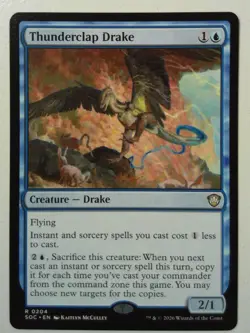 Thunderclap Drake *Rare* Magic MtG x1 SOC Commander Secrets of Strixhaven - Image 1