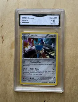 2016 Pokemon Lucario #63 XY Fates Collide GMA 10 GEM MINT Holo - Image 1