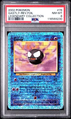 2002 POKEMON GASTLY-REV.FOIL LEGENDARY COLLECTION #76 PSA 8 - Image 1