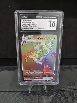 CGC 10 Toxtricity VMAX 196/192 Pokemon Rebel CLASH Rainbow RARE Holo - Image 1