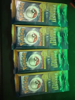 4 Pressti Shuffle Packs of Pokemon Cards ULTRA RARE CHANCE!!! - Image 1
