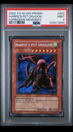 PSA 9 MINT Harpie's Pet Dragon FMR-002 Secret Rare Promo *3689 Yugioh - Image 1