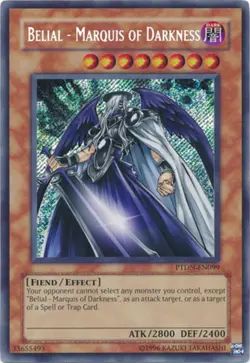 Yugioh! LP Belial - Marquis of Darkness - PTDN-EN099 - Secret Rare - Unlimited E - Image 1