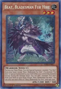 Yugioh! LP Beat, Bladesman Fur Hire - DASA-EN017 - Secret Rare - 1st Edition Lig - Image 1