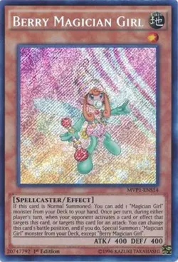 Yugioh! LP Berry Magician Girl - MVP1-ENS14 - Secret Rare - 1st Edition Lightly - Image 1