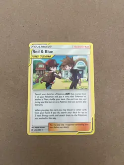 Red & Blue Tag Team 202/236 S&M Cosmic Eclipse Pokemon Card TCG NM - Image 1