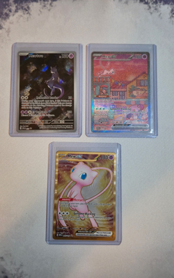 Mewtwo and Mew Pokemon 151 Ultra Premium Collection Promo 3 Card Lot NM - Image 1