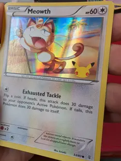 Meowth 53/83 Holo Anniversary Promo Pokemon Card Near Mint Condition - Image 3