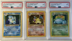 2000 Pokemon BASE SET 2 #4 CHARIZARD, BLASTOISE, VENUSAUR-HOLO PSA 9 SWIRLS SET! - Image 1