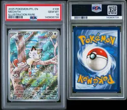 2025 POKEMON PFL EN-PHANTASMAL FLAMES ILLUSTRATION RARE #106 MEOWTH PSA 10 - Image 5