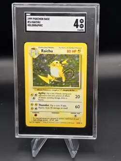 Pokemon TCG Raichu Base Set 14/102 Holo Unlimited Holo Rare SGC 4 - Image 1