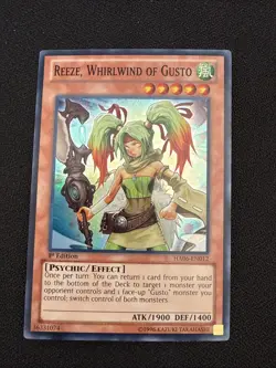 Yugioh Reeze, Whirlwind of Gusto HA06-EN012 Super Rare 1st Edition Near Mint - Image 1