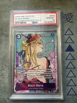 2025 ONE PIECE PROMOS ILLUSTRATION BOX VOL.2 #074 BLACK MARIA PSA 10 - Image 1