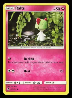 Ralts 139/214 Common Lost Thunder Pokemon Card - Image 1