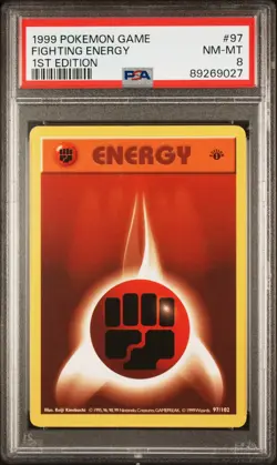 Pokemon Card Fighting Energy 97/102 1st Edition PSA 8 Shadowless Base Set - Image 1