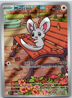 Minccino 152/086 Holo Illustration Rare Black Bolt Pokemon NM - Image 1