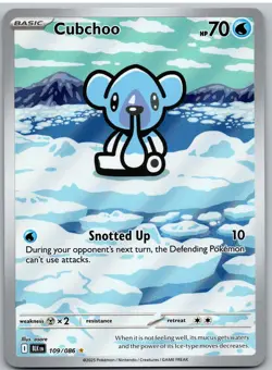 Cubchoo 109/086 Holo Illustration Rare Black Bolt Pokemon NM - Image 1