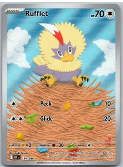 Rufflet 154/086 Holo Illustration Rare Black Bolt Pokemon NM - Image 1