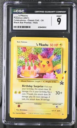 ____'s Pikachu 24 Black Star Promos Celebrations Holo Pokemon CGC 9 Mint - Image 1