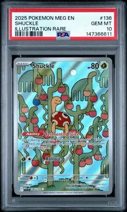 Shuckle # 136/132 IR | Pokemon TCG - 2025 Mega Evolutions | PSA 10 - Image 1