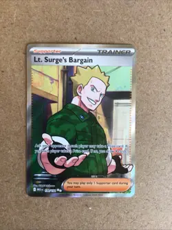 Pokemon Lt. Surge's Bargain 170/132 Full Art Trainer - Image 1