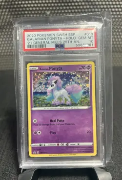 2020 POKEMON #013 GALARIAN PONYTA - PSA 10 - General Mills Holo - Image 1