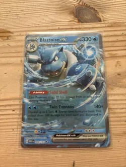 Pokemon TCG Blastoise EX 009/165 Scarlet & Violet Holo Double Rare NM Condition - Image 5
